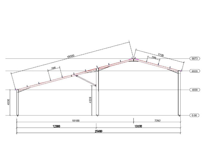 Bâtiment solaire Appentis + Halls Symétriques ASP : ASP 10.400.0